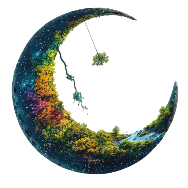 LunaLync Floral Moon Logo